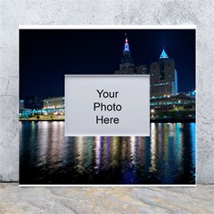 Cleveland Building City By Night White Wall Photo Frame 5  X 7  by Amaryn4rt