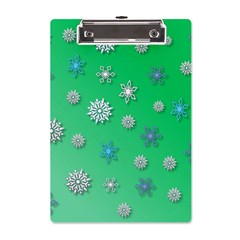 Snowflakes-winter-christmas-overlay A5 Acrylic Clipboard by Amaryn4rt