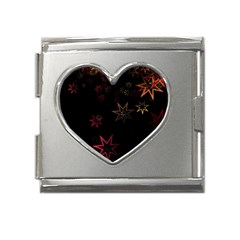 Christmas-background-motif-star Mega Link Heart Italian Charm (18mm) by Amaryn4rt