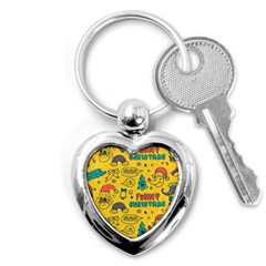 Colorful-funny-christmas-pattern Cool Ho Ho Ho Lol Key Chain (heart) by Amaryn4rt