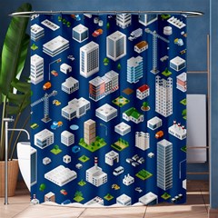 Isometric-seamless-pattern-megapolis Shower Curtain 60  X 72  (medium)  by Amaryn4rt