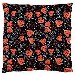 Seamless-vector-pattern-with-watermelons-hearts-mint Large Cushion Case (two Sides) by Amaryn4rt