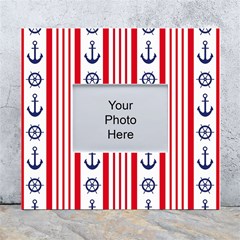 Nautical-papers-nautical-background White Wall Photo Frame 5  X 7  by Amaryn4rt