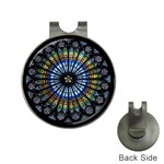 Mandala Floral Wallpaper Rose Window Strasbourg Cathedral France Hat Clips with Golf Markers Front