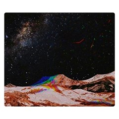 Retro Vintage Space Galaxy Two Sides Premium Plush Fleece Blanket (small) by Pakjumat