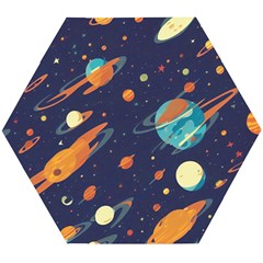 Space Galaxy Planet Universe Stars Night Fantasy Wooden Puzzle Hexagon by Pakjumat