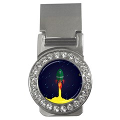 Rocket Halftone Astrology Astronaut Money Clips (cz)  by Pakjumat