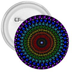 3d Psychedelic Shape Circle Dots Color 3  Buttons by Modalart