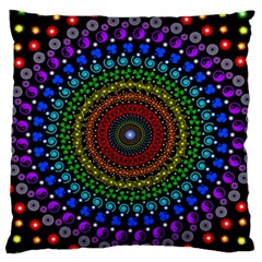 3d Psychedelic Shape Circle Dots Color Large Premium Plush Fleece Cushion Case (one Side) by Modalart