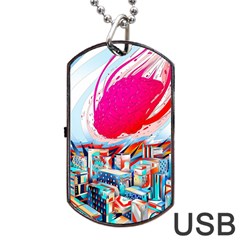 Artistic Psychedelic Art Dog Tag Usb Flash (two Sides) by Modalart