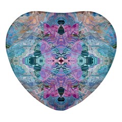 Grey Pink Blend Heart Glass Fridge Magnet (4 Pack) by kaleidomarblingart