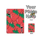 Texture Sweet Strawberry Dessert Food Summer Pattern Playing Cards 54 Designs (Mini) Front - Spade2