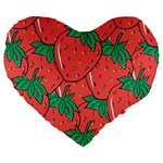 Texture Sweet Strawberry Dessert Food Summer Pattern Large 19  Premium Flano Heart Shape Cushions Front