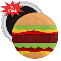 Cake Cute Burger 3  Magnets (10 Pack)  by Dutashop