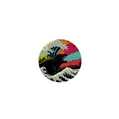 Retro Wave Kaiju Godzilla Japanese Pop Art Style 1  Mini Buttons by Modalart