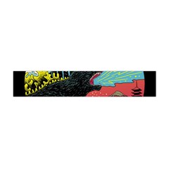 Retro Wave Kaiju Godzilla Japanese Pop Art Style Premium Plush Fleece Scarf (mini) by Modalart