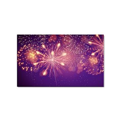 Fireworks On A Purple With Fireworks New Year Christmas Pattern Sticker (rectangular) by Sarkoni