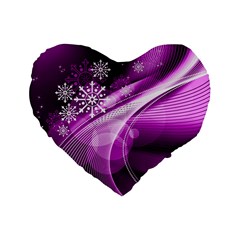 Purple Abstract Merry Christmas Xmas Pattern Standard 16  Premium Heart Shape Cushions by Sarkoni