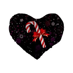 Christmas Lollipop Bowknot Celebrations Standard 16  Premium Heart Shape Cushions by Sarkoni