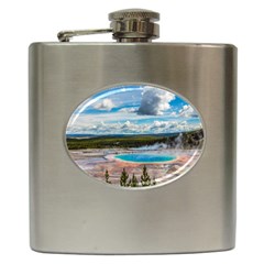 Mountains Trail Forest Yellowstone Hip Flask (6 Oz) by Sarkoni