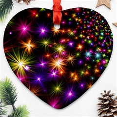 Star Colorful Christmas Abstract Ornament (heart) by Dutashop