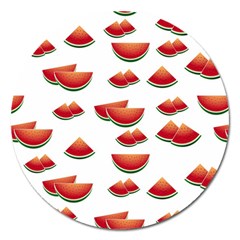 Summer Watermelon Pattern Magnet 5  (round) by Dutashop