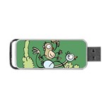 Ostrich Jungle Monkey Plants Portable USB Flash (Two Sides) Front