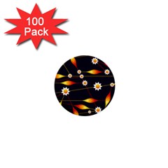 Flower Buds Floral Background 1  Mini Buttons (100 Pack)  by Bajindul