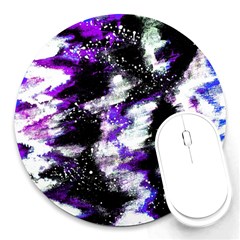 Abstract Canvas Acrylic Digital Design Round Mousepad by Amaryn4rt