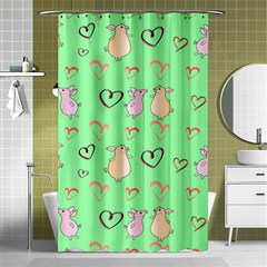 Pig Heart Digital Shower Curtain 48  X 72  (small)  by Ravend