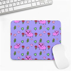 Flower Pink Pig Piggy Seamless Small Mousepad by Ravend