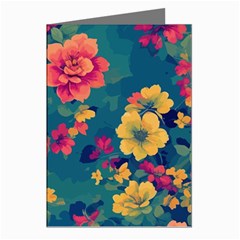 Floral Art Flowers Textile Greeting Cards (pkg Of 8) by Ravend