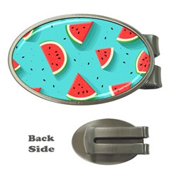 Watermelon Fruit Slice Money Clips (oval)  by Ravend