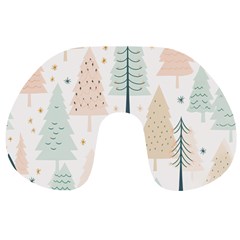 Trees Christmas Travel Neck Pillow by Ravend