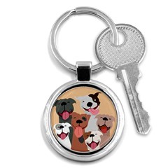 Dogs Pet Background Pack Terrier Key Chain (round) by Ravend