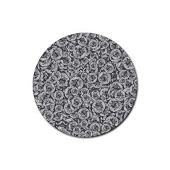 Vintage Clock Motif Pattern Rubber Round Coaster (4 Pack) by dflcprintsclothing