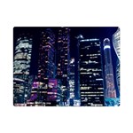 Black Building Lighted Under Clear Sky Premium Plush Fleece Blanket (Mini) 35 x27  Blanket Front