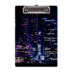 Black Building Lighted Under Clear Sky A5 Acrylic Clipboard by Modalart