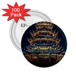 Blue Yellow And Green Lighted Pagoda Tower 2.25  Buttons (100 pack)  Front