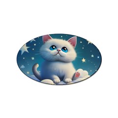 Cat On The Sky Sticker (oval) by 1212