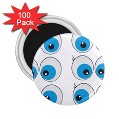 Eyes Comic Cartoon Fun Funny Toon 2 25  Magnets (100 Pack)  by Ndabl3x