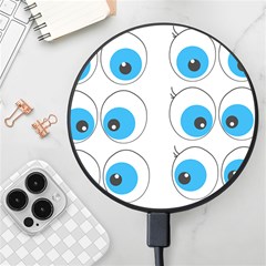 Eyes Comic Cartoon Fun Funny Toon Wireless Fast Charger(black) by Ndabl3x