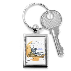 Poster Map Flag Lotus Boat Key Chain (rectangle) by Grandong