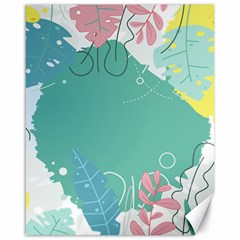 Plant Leaves Border Frame Canvas 16  X 20  by Grandong