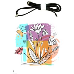 Flower Leaves Foliage Grass Doodle Shoulder Sling Bag by Grandong