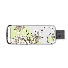 Flowers Bird Floral Floral Design Portable Usb Flash (two Sides) by Grandong