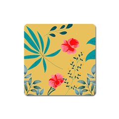 Flowers Petals Leaves Plants Square Magnet by Grandong