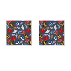 Sea Animals Pattern Wallpaper Fish Cufflinks (square) by Grandong