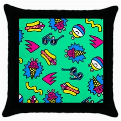 Pattern Adweek Summer Throw Pillow Case (black) by Ndabl3x