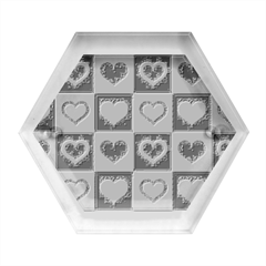 Background Card Checker Chequered Hexagon Wood Jewelry Box by Sarkoni